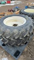 4 tires on steel rims /bidding per wheel