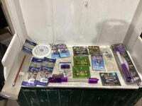 SHOP BOX W/ ASSORTED STRIP LIGHTS, LED STICK ON LIGHTS, BULLET STUDS, CHROME LIGHT NUT KIT, LED PURPLE LIGHT & MISC
