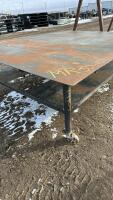 Very large, heavy duty, steel welding table