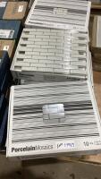 (15) BOXES PORCELAIN MOSAIC BACKSPLASH TILES - 2 DIFFERENT COLOURS