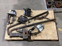 PALLET OF MISC W/ DSP TAPER CLAMPS, BALL HITCH & TRAILER HITCH