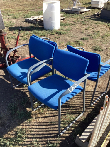 FOUR BLUE CHAIRS