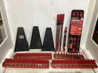 ASSORTED SOCKET TRAYS & WRENCH ORGANIZER - SAE & METRIC