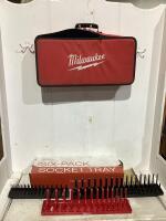 MILWAWKEE TOOL BAG & (3) OSLA TOOLS SOCKET TRAY