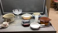 VINTAGE PYREX + FIREKING CASSEROLES, CORNING WARE CANADA PAN