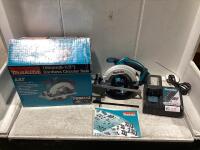 MAKITA CORDLESS CIRCULAR SAW 6-1/2", CHARGER & BATTERY