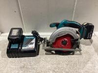 MAKITA CIRCULAR SAW 6-1/2", CHARGER & (2) BATTERY