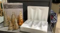 SET OF (5) LED GLASS TREES