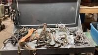 TUB W/ASSORTED BITS, BRIDLES, BREAST COLLARS, CINCHES