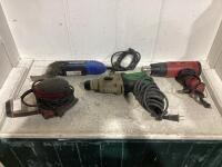 SHOP BOX W/ HITACHI ROTARY HAMMER, OCTO SANDER, KING CANADA HEAT GUN & MASTERCRAFT MULTI-CRAFTER