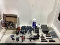BOX OF SCREWDRIVERS AND A SET OF SOCKET/DRILL KIT SET