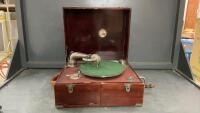 ANTIQUE PORTABLE PHONOGRAPH - MADE IN SWITZERLAND