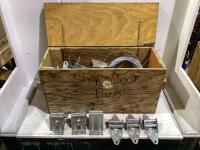 WOODEN SHOP BOX OF DOOR PARTS