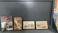 (3) PLAQUES W/ OLDTIME AB PICTURES & WILL ROGERS SCRAPBOOK