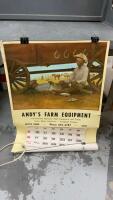VINTAGE &ldquo;ANDY&rsquo;S FARM EQUIPMENT&rdquo; CALENDAR - 1972