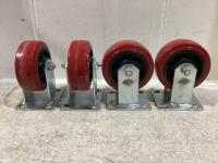 (4) HEAVY DUTY CASTOR WHEELS