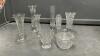 PINWHEEL CRYSTAL PIECES -CREAM & SUGAR, BUD VASES,