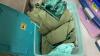 LIDDED TOTE W/ POLY FABRICS - 2