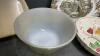 BOX OF KITCHEN ITEMS - BOWLS, MARBLE ROLLING PIN, (2) SETS OF METAL STORAGE CONTAINERS, PLATTER, WOOD SKEWERS ETC - 4