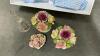 BONE CHINA FLORAL DECOR PIECES & GLASS BELL - 2