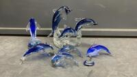 COLLECTION OF GLASS DOLPHINS