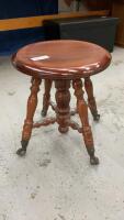 ANTIQUE PIANO STOOL W/ GLASS FEET