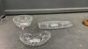 (3) PINWHEEL CRYSTAL PIECES - SMALL BOWL & (2) SMALL PICKLE DISHES