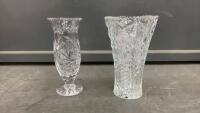 (2) CRYSTAL VASES - ONE IS PINWHEEL CRYSTAL
