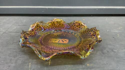 CARNIVAL GLASS LOW PROFILE BOWL