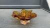 SMALL HEAVY GLASS DECOR PIECE - AMBER