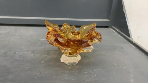 AMBER HEAVY GLASS PIECE
