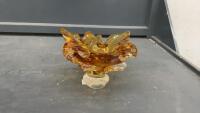 AMBER HEAVY GLASS PIECE