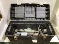 STANLEY TOOL BOX W/ ASSORTMENT OF PIPE FITTINGS & MISC