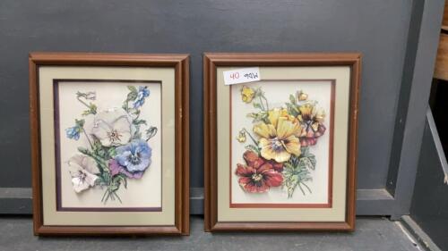(2) TOLLE ART FLORAL PICTURES