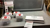 (2)BOXES- STARFRIT VACUUM SEALER, KURAIDORI STORAGE CONTAINERS, METAL LETTER BOX
