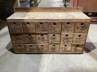 WOODEN ORGANIZER 18 DRAWERS