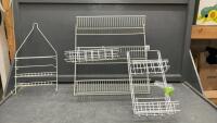 PANTRY WIRE DOOR SHELVING, SHOWER CADDY AND A CLAMP ON LIGHT