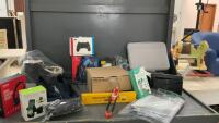 BOX OF NEW MISC ITEMS - WOMEN&rsquo;S BOOTS, GAMING HEADSETS, SECURITY CAMERA, PIPE KIT, GAME CONTROLLER,