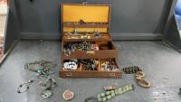 JEWELRY BOX FILLED W/ COSTUME JEWELRY