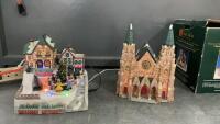 (2) LIGHTED CHRISTMAS VILLAGE PIECES