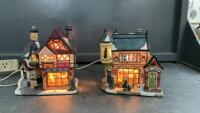 (2) LIGHTED CHRISTMAS VILLAGE PIECES