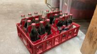 COCA-COLA CRATE W/ MOSTLY UNOPENED COKE BOTTLES