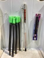 SHOP BOX W/ (7) FLAGS BUNDLES, WELDING RODS TUBE, TICO TOOL OILING MOP & SCRATCH RESISTANT WINDOW TINT