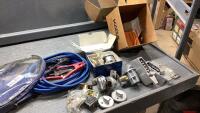 (2)ITEMS - BOOSTER CABLES + DOOR LOCKS