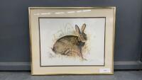RABBIT PICTURE IN METAL FRAME