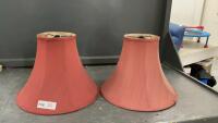 (2) REDDISH BROWN LAMP SHADES
