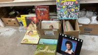 (2) BOXES OF RECORDS AND (4) PACK OF COUNTRY CLASSIC CD&rsquo;S
