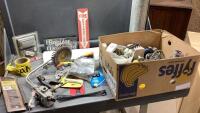 BOX W/ELECTRICAL OUTLET, GAS BURNER, FLOOR REGISTER, DANGER RIBBON, DUCTING, SPRING