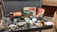 BOX W/BATTERY CABLE/CARRIERS, HUB CAPS, BATTERY WARMER, AUTO MANUALS