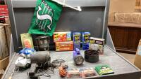 SPOT LIGHT, FLASHLIGHT, PROPANE LANTERN , ROTISSERIE BAR, BUG KILLER, BUG FOGGER, GOLF BUDDY BAG